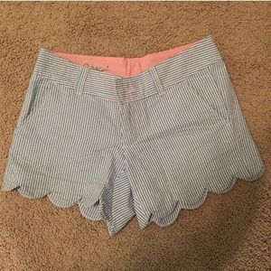 Lilly pulitzer seersucker scalloped shorts size 00